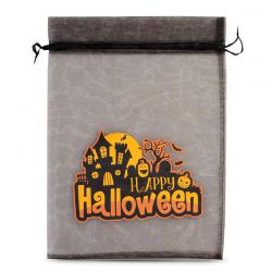 Bolsas de halloween (nro.1) de organza 30 x 40 cm - negro Bolsas negras