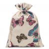 Bolsa estilo lino con la impresión 22 x 30 cm - natural / mariposa Bolsas con impresion
