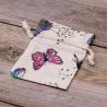 Bolsitas estilo lino con la impresión 10 x 13 cm - natural / mariposa Para mascota