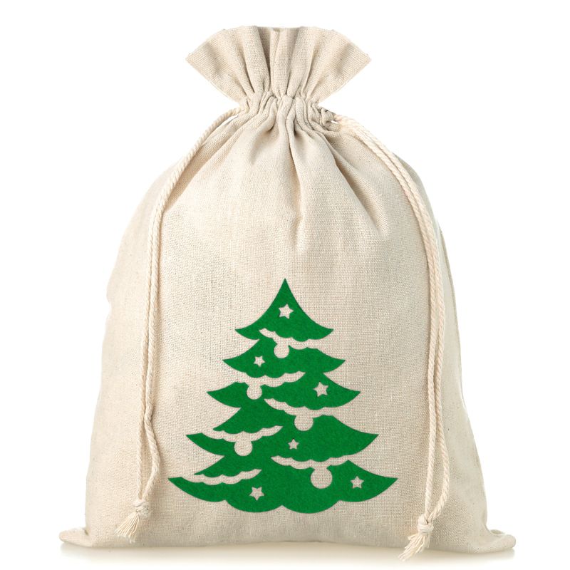 1 uds. Bolsa de lino 26 x 35 cm - árbol de Navidad