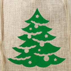 Bolsa de yute 26 x 35 cm - árbol de Navidad Bolsas con impresion