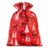 Bolsa grande de yute 30 x 40 cm - rojo / reno Bolso de la Navidad