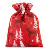 Bolsas de yute 18 x 24 cm - rojo / reno Bolso de la Navidad