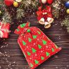 Bolsas de yute 8 x 10 cm - rojo / árbol de Navidad Bolsas ocasionales