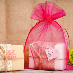 Bolsas de organza 22 x 30 cm - rosa San Valentín