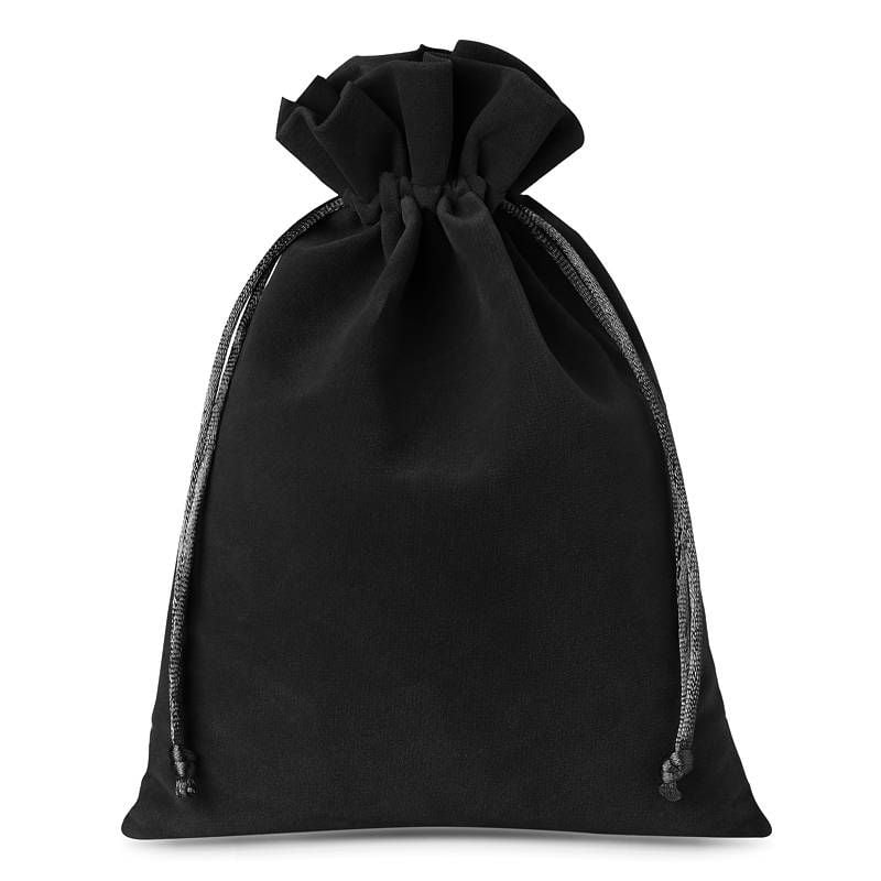 10 uds. Bolsas de terciopelo 13 x 18 cm - negro