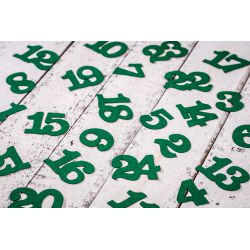 Calendario de Adviento bolsas de yute 11 x 14 cm: natural + números verde Gadgets de marketing