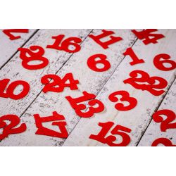 Calendario de Adviento bolsas de yute 12 x 15 cm -  natural claro + números rojos Gadgets de marketing