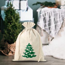 Bolsa estilo lino 26 x 35 cm con la impresión - natural / árbol de Navidad Todos los productos