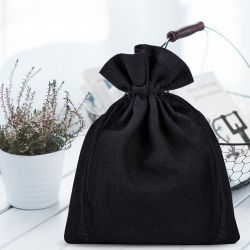Bolsas de algodón 12 x 15 cm - negro Decoraciones de mesa