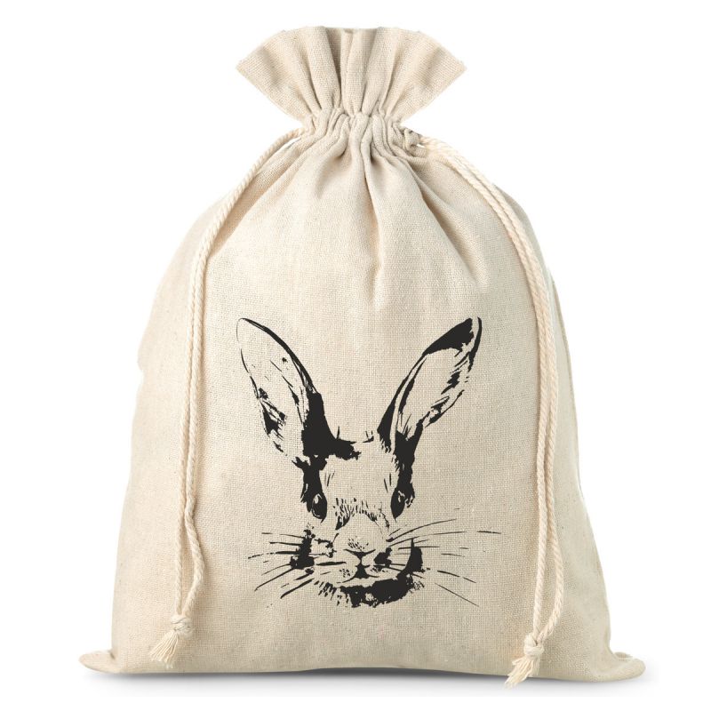 1 ud. Bolsa estilo lino 26 x 35 cm con estampado - conejo
