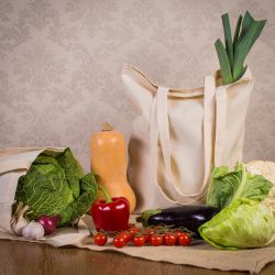 Bolsas estilo lino para verduras (3 uds) y bolsas de compra de algodón (2 uds) (DE) Idea de regalo