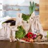 Bolsas estilo lino para verduras (3 uds) y bolsas de compra de algodón (2 uds) (PL) Bolsas de la compra con asas