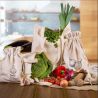 Bolsas estilo lino para verduras (3 uds) y bolsas de compra de algodón (2 uds) (EN) Bolsas de la compra con asas