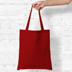 Bolsa de algodón 38 x 42 cm con asas largas - roja Bolsas de la compra con asas