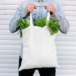 Bolsa de algodón 38 x 42 cm con asas largas - blanca Jardín y plantas de interior