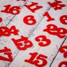 Calendario de adviento bolsas de yute 12 x 15 cm: marrón claro + números rojos Kits