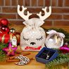Bolsa de yute 13 x 18 cm: Navidad + bola de madera con cuernos Complementos y decoraciones