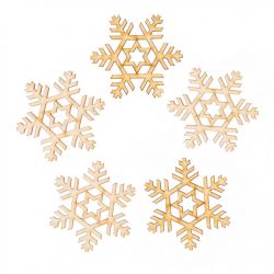 Estrellas de madera 5,5 x 5,5 cm - natural Navidad