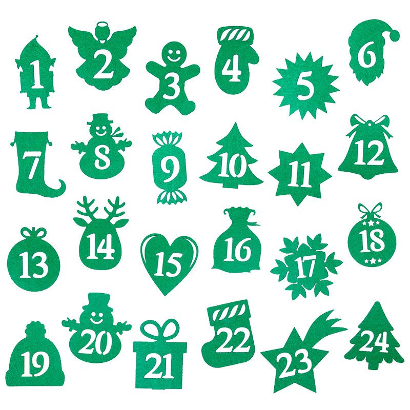 24 uds. números autoadhesivos 1-24: verdes MIX