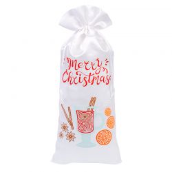 Bolsa de satén 16 x 37 cm con estampado - vino caliente Bolso de la Navidad