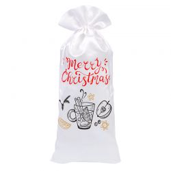 Bolsa de satén 16 x 37 cm con estampado - vino caliente / 2 Bolso de la Navidad