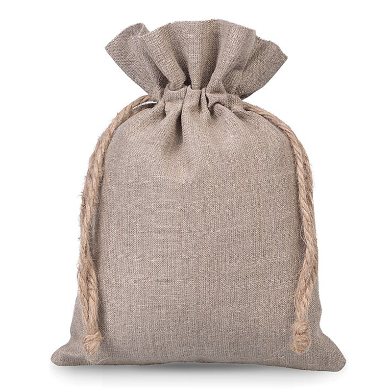 Bolsas de lino de 18 x 24 cm, bolsas hechas de lino 100%. - Saketos