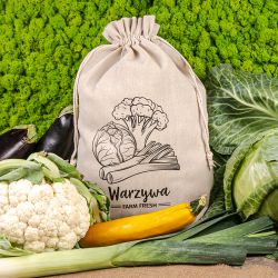 Bolsa grande estilo lino con la impresión 35 x 50 cm - para verduras (PL) Compras y almacenamiento cocina