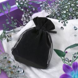 Bolsas de terciopelo 10 x 13 cm - negro Bolsas de terciopelo