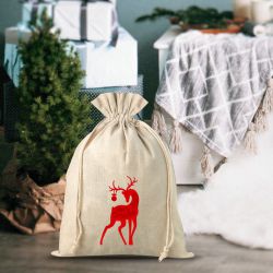 Bolsa estilo lino 26 x 35 cm - Navidad Bolsas con impresion