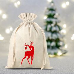 Bolsa estilo lino 26 x 35 cm - Navidad Bolsas de lino