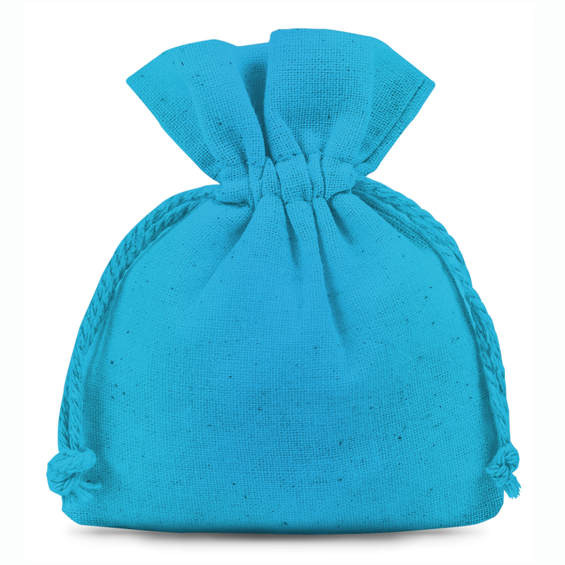 Bolsas de algodón 12 x 15 cm - turquesa Bolsas turquesa
