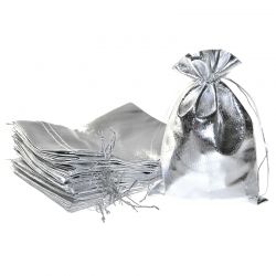 Bolsas metálico 13 x 18 cm - gris plata Baby Shower
