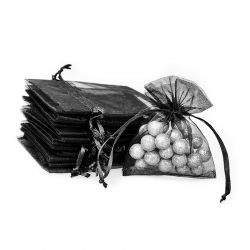 Bolsas de organza 10 x 13 cm - negro Decoraciones de mesa