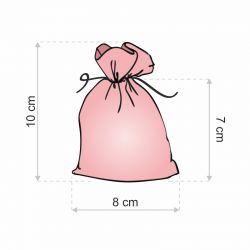 Bolsas de yute 8 x 10 cm - rosa claro San valentín