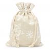 Bolsas estilo lino con la impresión 22 x 30 cm - natural / nieve Bolso de la Navidad