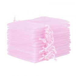 Bolsas de organza 8 x 10 cm - rosa claro San Valentín