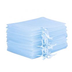 Bolsas de organza 7 x 9 cm - azul claro Bautismo