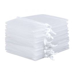 Bolsas de organza 7 x 9 cm - blanco Agradecimiento a los invitado