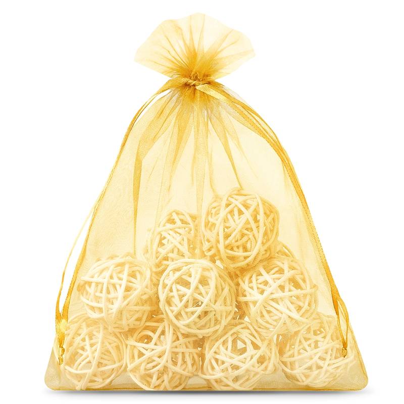 10 uds. Bolsas de organza 22 x 30 cm - dorado