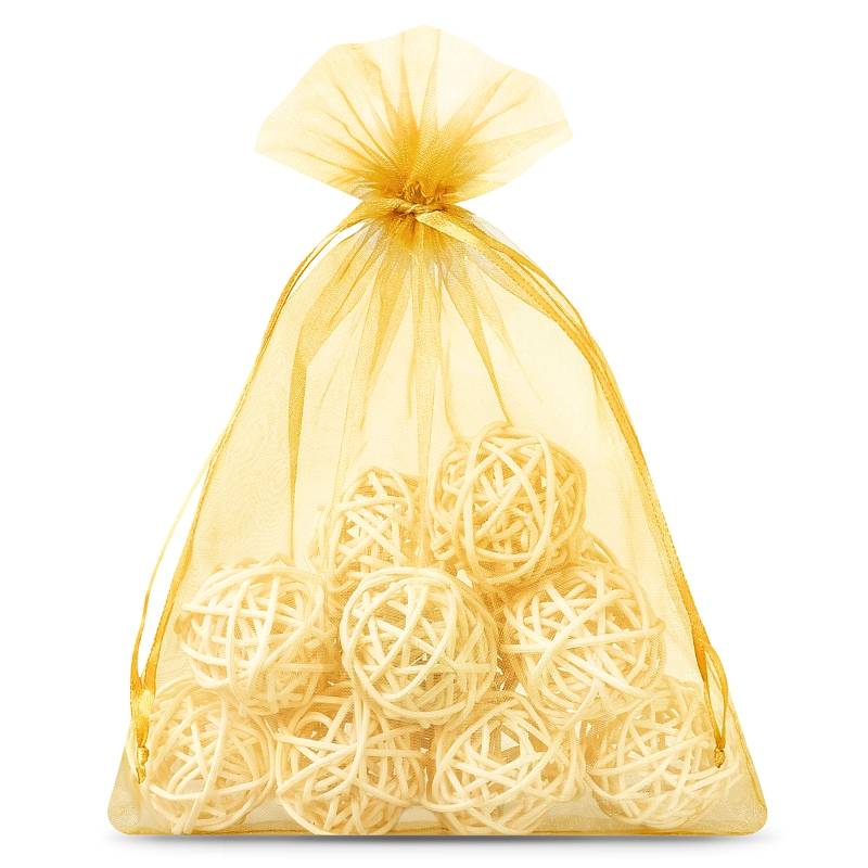 25 uds. Bolsas de organza 13 x 18 cm - dorado