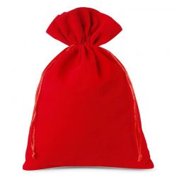 Bolsas de terciopelo 26 x 35 cm - rojo Grandes bolsas de terciopelo