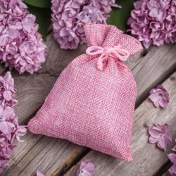 Bolsas de yute 15 x 20 cm - rosa claro San valentín