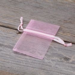 Bolsas de organza 5 x 7 cm - rosa claro San Valentín