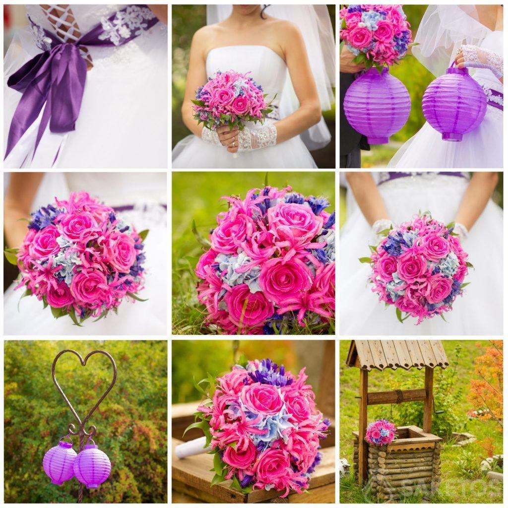 Collage que ayuda a seleccionar los accesorios en el color de la boda