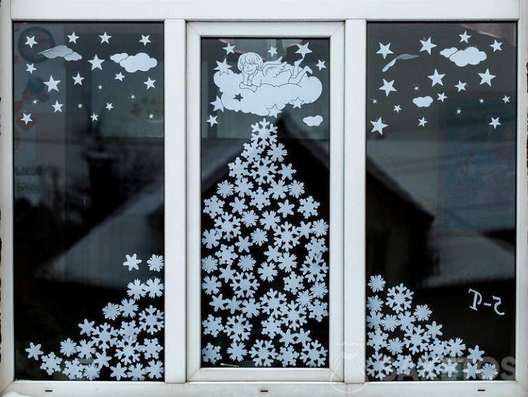 decoración invernal para ventanas