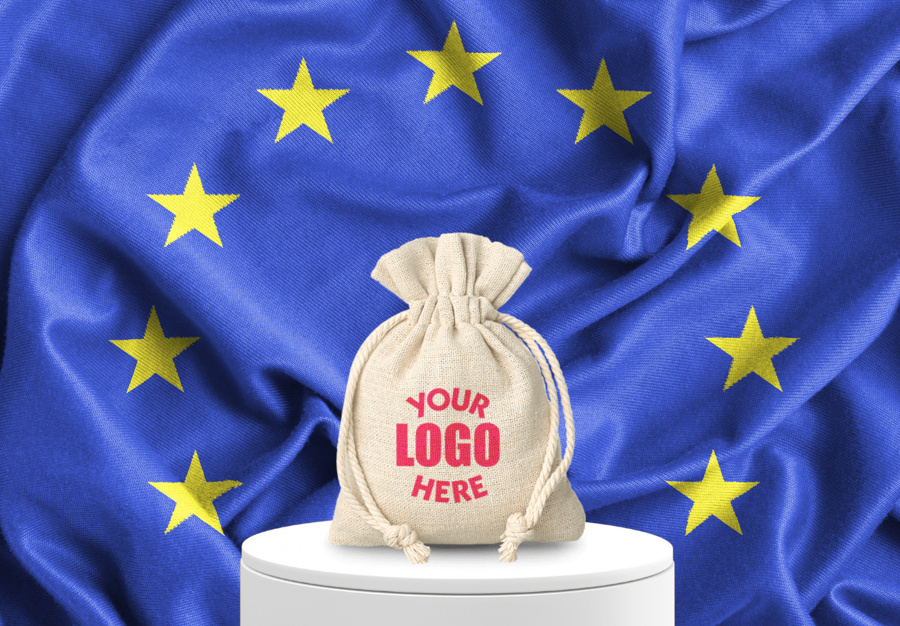 Bolsa de tela con el logotipo de la empresa para el Día de Europa