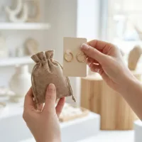 Bolsas de yute para pendientes y joyería.