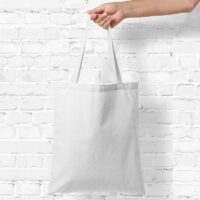 Bolsa de algodón 38 x 42 cm con asas largas - blanca Bolsas de algodón