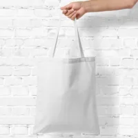 Bolsa de algodón 38 x 42 cm con asas largas - blanca Bolsas de algodón